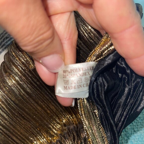 Gather Top Vintage Womens Turban Hat One Size Gold Crystal Head Wrap Pleated - Picture 6 of 7